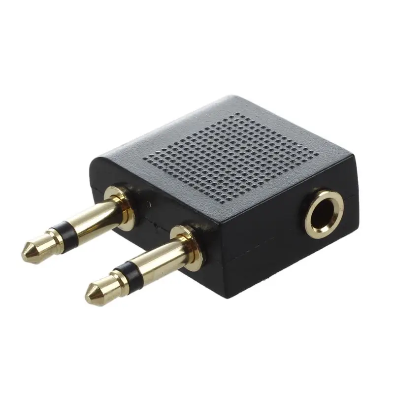 

Dual 3.5mm Mono Audio Male to 3.5mm Female Jack Airplane Adapter
