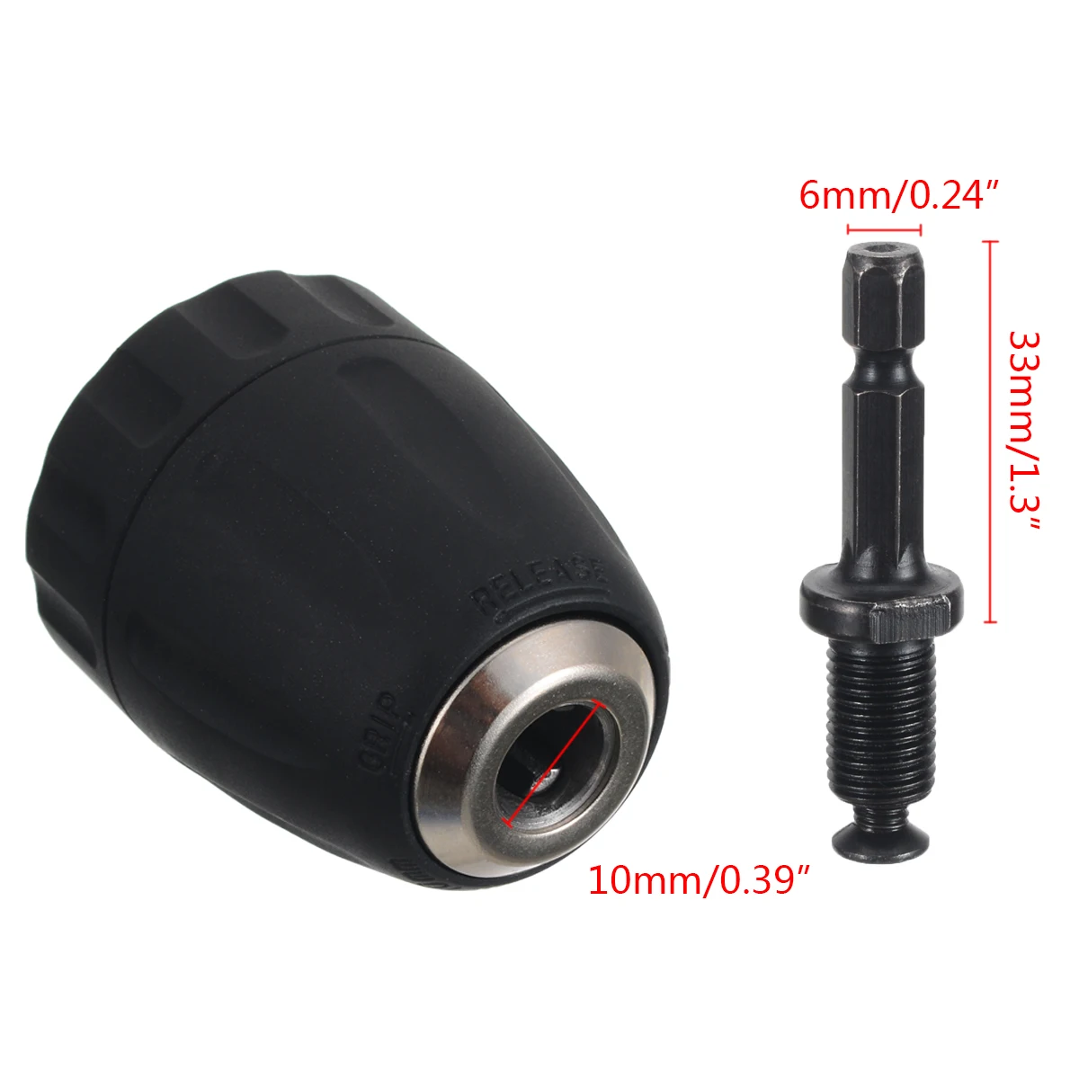 

Mayitr 1pc 0.8-10mm Keyless Drill Chuck Converter 3/8" 24UNF + Hex Shank SDS Adaptor HSS High Quality