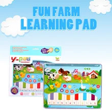 Fun Farm Learning Machine Functionally Pad Kid Baby Cute Animal Multi-functional Piano Button Toys Children Early Educational baby walker four wheels multi functional go cart with musical piano writing board early learning educational first step car