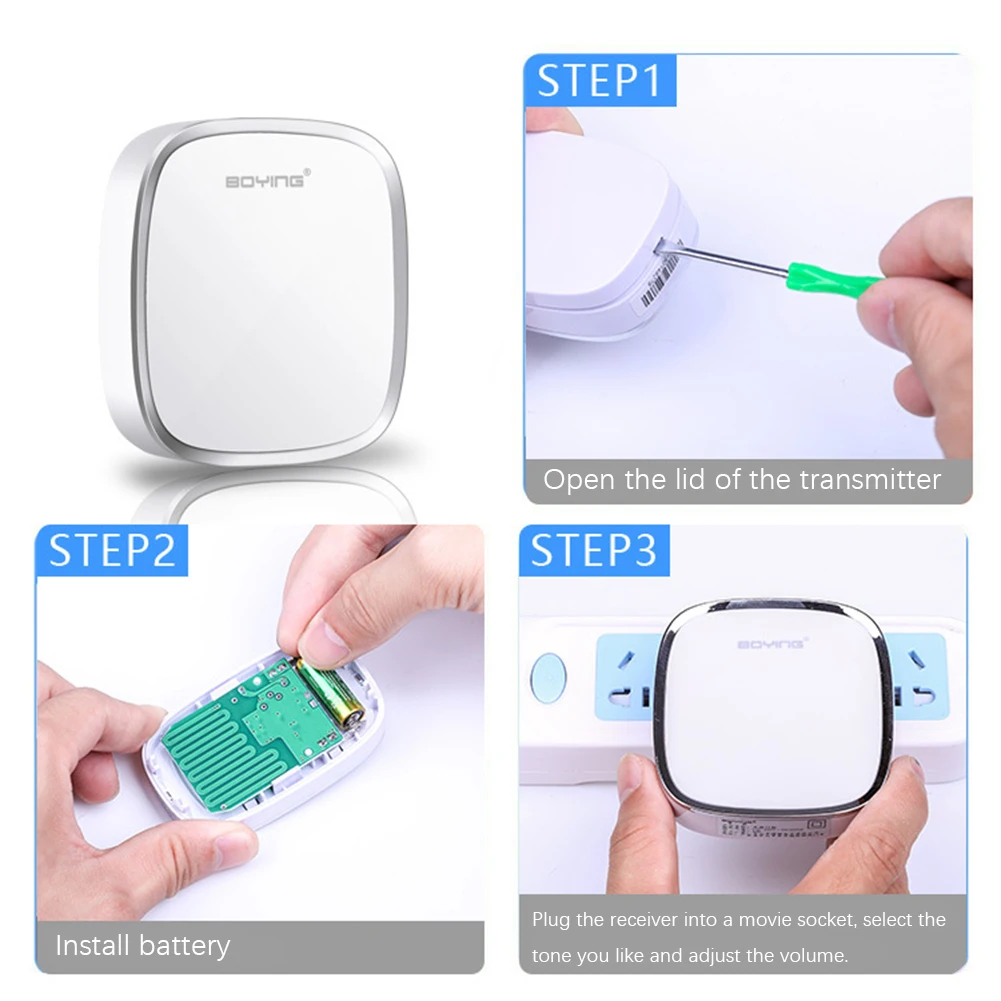 Waterproof Touch Button Wireless Doorbell LED light 36 Rings Smart Chimes Doorbell Alarm for Home Security Waterproof Touch Button Wireless Doorbell LED light 36 Rings Smart Chimes Doorbell Alarm for Home Security
