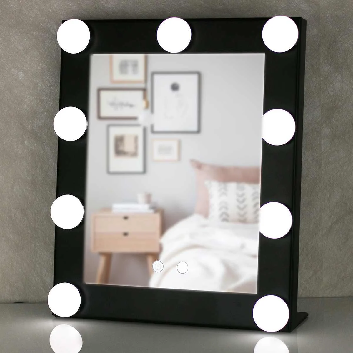  Vanity Tabletops Lighted Makeup Mirror With 9 LED Bulb Lights Touch Screen Beauty Mirror Adjustable - 32977514075