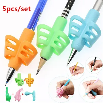 5 pieces/set Silicone Baby Learning Writing Tool Writing Pen Writing Correction Device Children Stationery Gift writing my wrongs