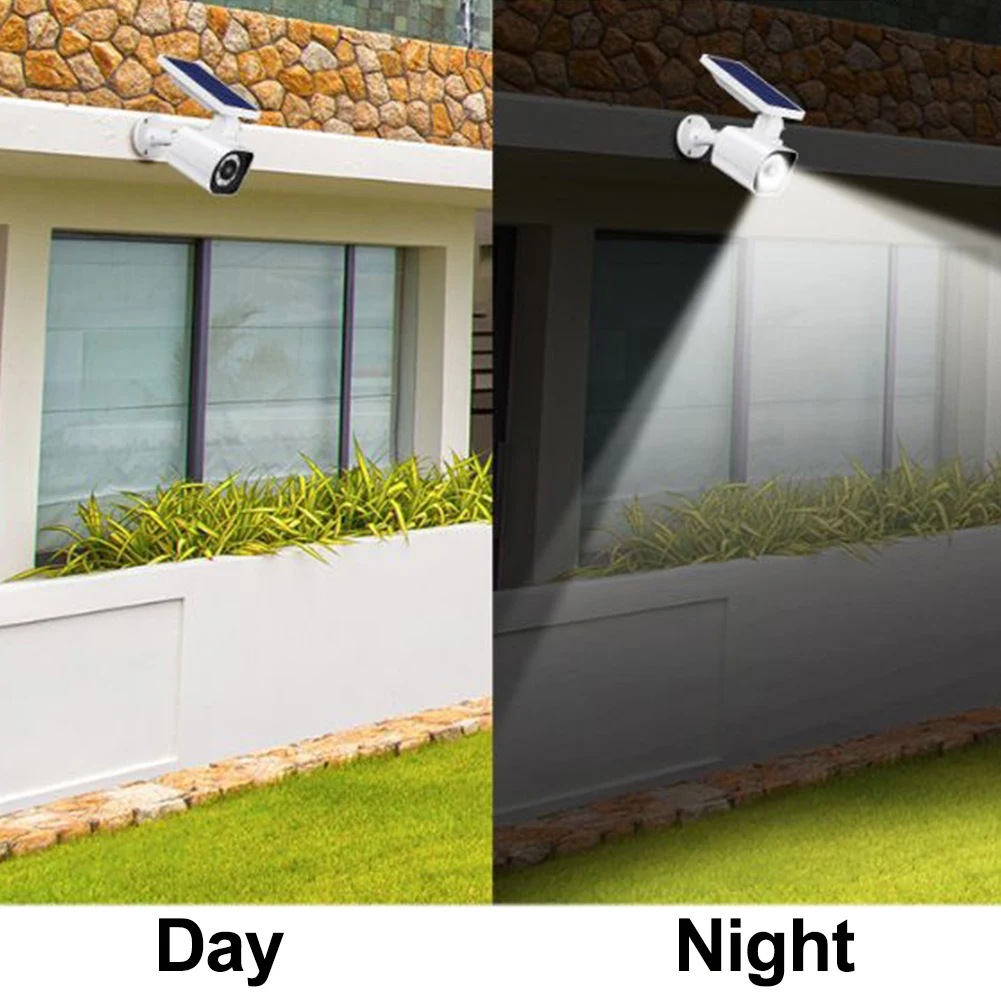 

Patio Yard Motion Sensor Solar Light Waterproof Garden Fake Monitor Led Spotlight Path Way Outdoor Courtyard Wall Lamp #4