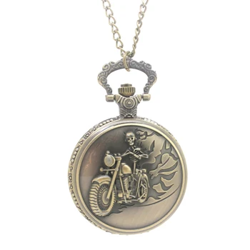 

New creative design motorcycle large retro pocket watch
