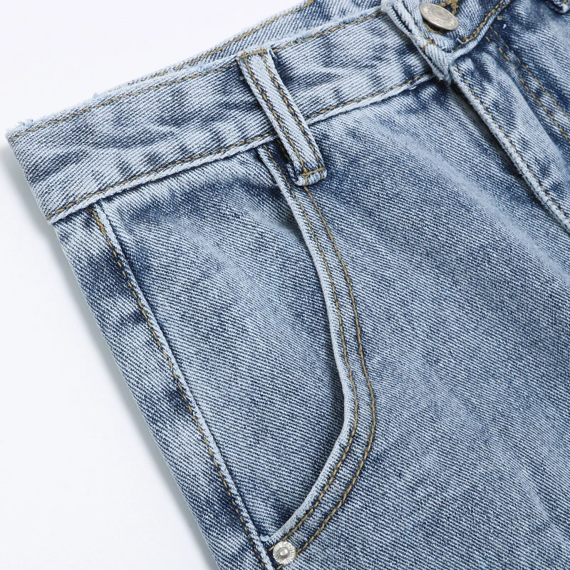 Повседневные штаны-шаровары весна осень джинсы для женщин с высокой талией женские потертые джинсовые брюки свободные брюки