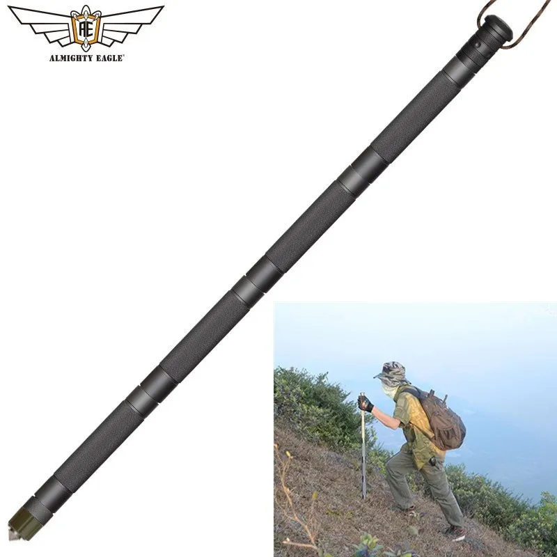 

XC Multifunction Dfense Tactical Stick Alpenstock 4-9 Joint Outdoor Walking Stick Portable Trekking Pole Outdoor Camping Tools