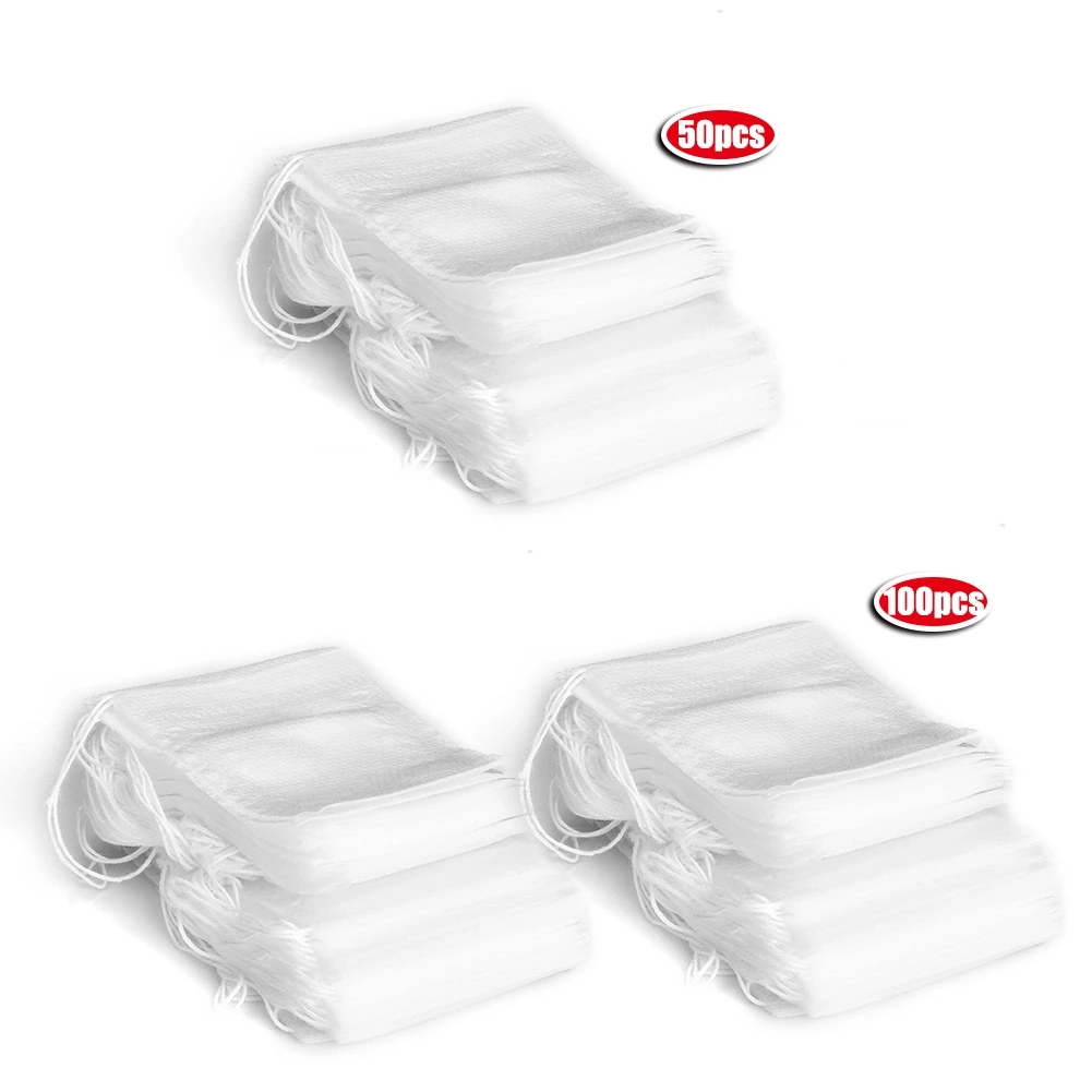 

Empty Non-Woven Tea Bags Heat resistant Herbs Filter Loose Paper with Drawstring 5.5*7cm For Dry Tea, Herbs.