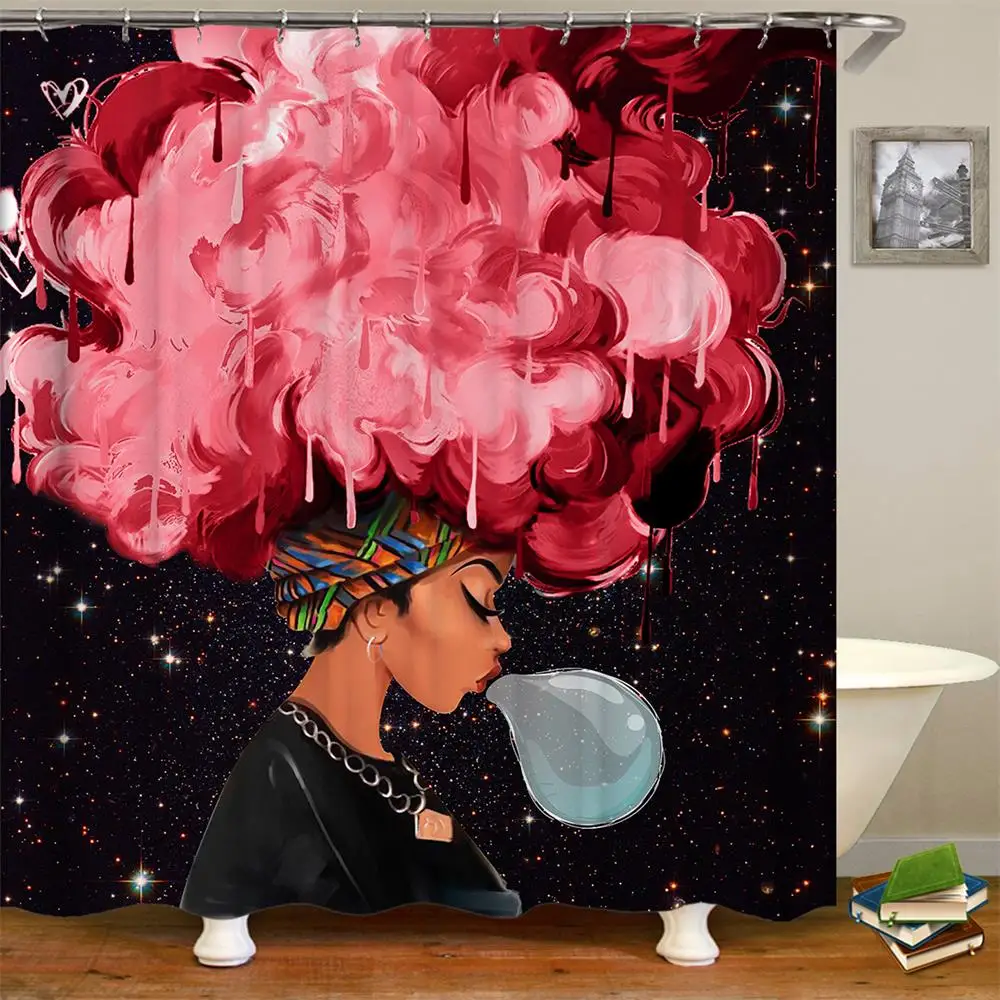 Король афро-американских влюбленных пар занавески для душа s живопись искусство для ванной занавески лайнер водонепроницаемый полиэстер ванная комната с крючками