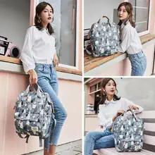 Lequeen сумка для подгузников, рюкзак для мам, сумка для подгузников, сумка для беременных, рюкзак с мультипликационным принтом, Большая вместительная уличная сумка на молнии для кормления