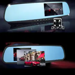 4,3 дюймов Dash Cam HD 1080 P Автомобильный dvr камера WDR ночного видения автомобиля вождения рекордер петля запись DashCam с камерой заднего вида