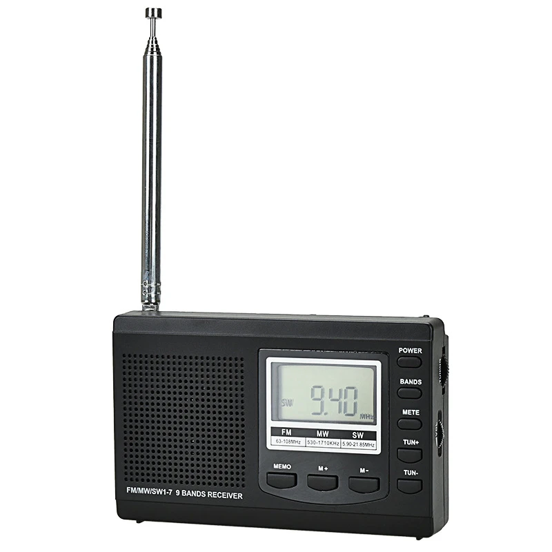 Портативные мини радиоприемники FM/MW/SW с антенной цифровой будильник fm радио