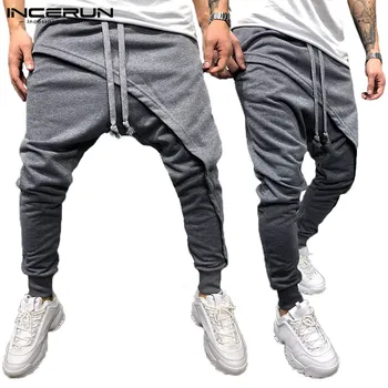 Hmong Dance Harem Pant Big Cross-Pants Hiphop Sporting Pant Baggy Wide Legs Loose Elastic Cuff Joggers Sweatpants Solid Color