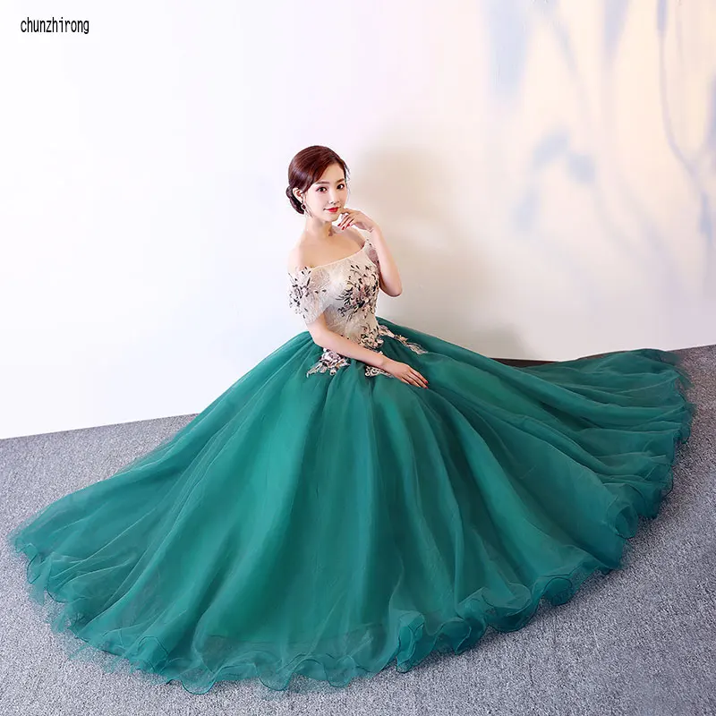 Новые Элегантные платья Vestidos 15 Anos Green 2019 пышные бальное платье с открытыми