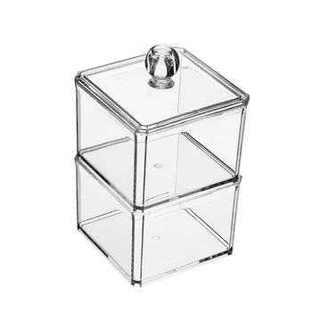 

Double Layers Acrylic Transparency Food Storage Box Tea Bag Organizer Kitchen Sorting Container with Dustproof Cover