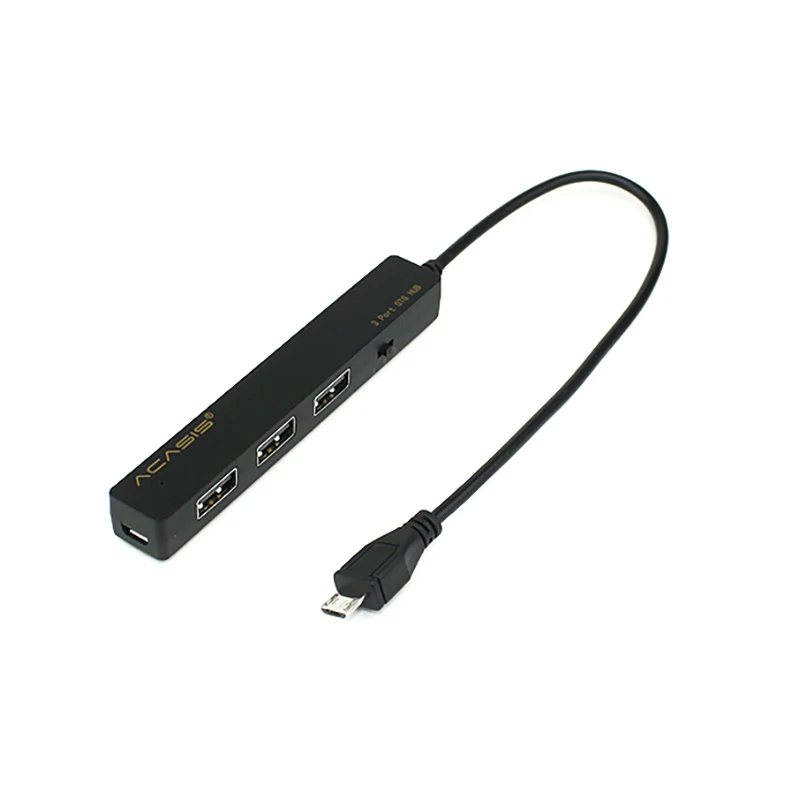 

Acasis H027 Mobile Tablet Pc Charging Cable Otg Micro-Usb Hub 3 Ports Simultaneous Charging Power Transmission Cable
