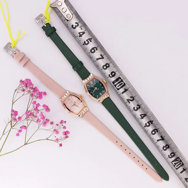 Новые Julius женские часы Япония Mov't Lady Hours Fine Fashion платье браслет из натуральной кожи Стразы подарок на день рождения для девочек