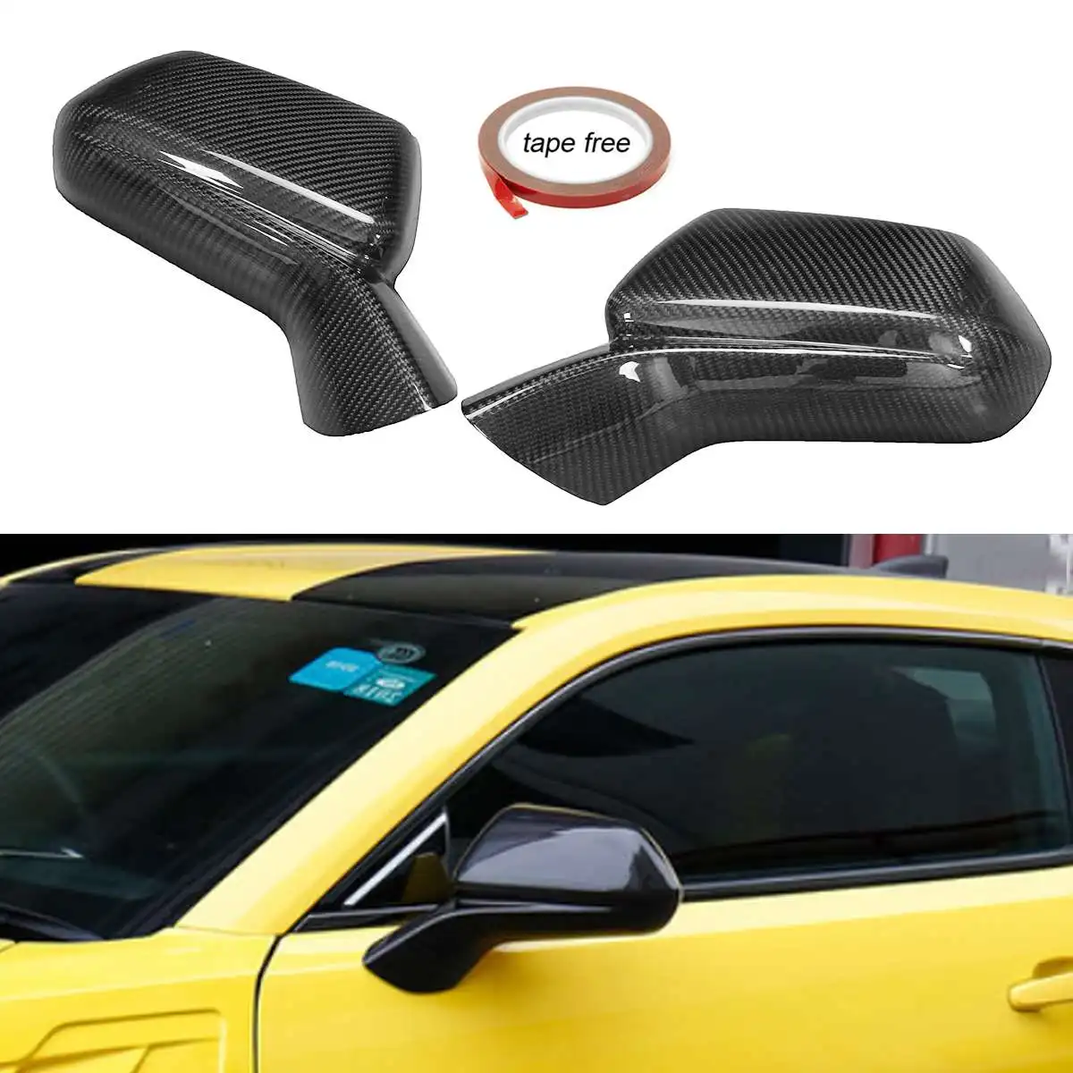 

Autoleader 1Pair Carbon Fiber Add-On Side Mirror Cover Caps Replacement Shell for Chevy Camaro 2016-2018 SS RS ZL1