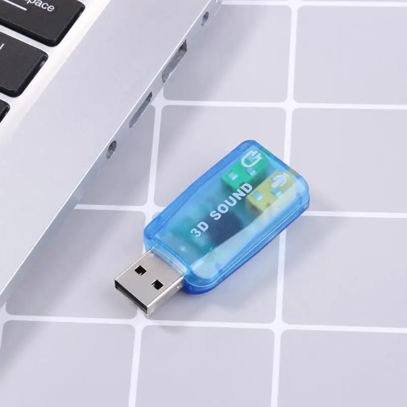 3D Звуковая карта внешняя USB адаптер компьютерный стерео микрофон аудио конвертер