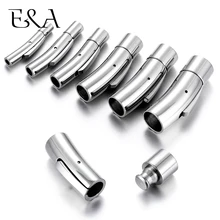 Изогнутая байонетная застежка из нержавеющей стали, 2 мм, 3 мм, 4 мм, 6 мм, 7 мм, 8 мм, застежка с кожаным шнуром для изготовления браслетов, ювелирных изделий