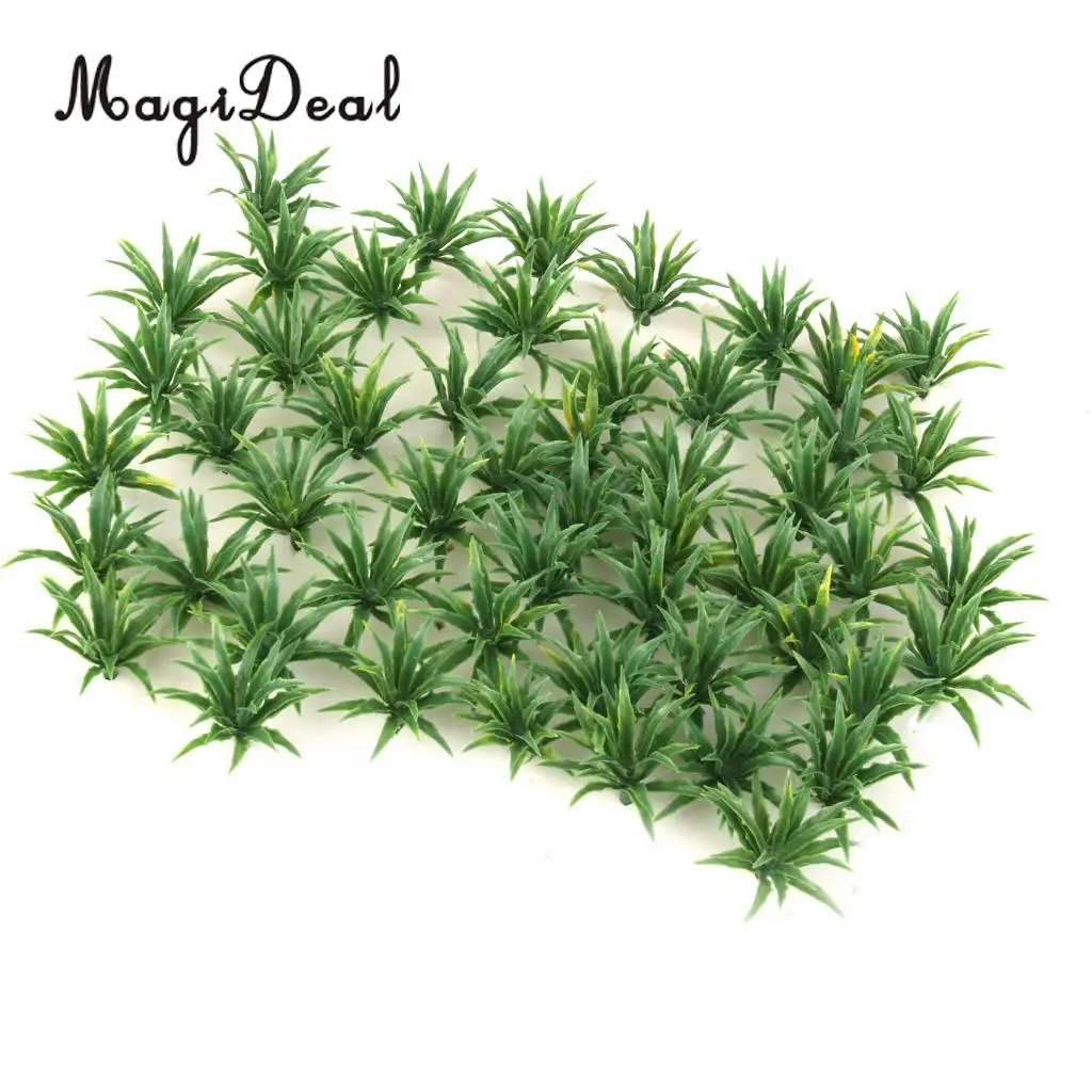 

50Pcs Green Scenery Landscape Model Ground Cover Sword Grass for Train Track Model Building Layout Scene 1:100-1:200
