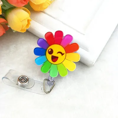 

1PC Cartoon Mini Retractable Badge Reel Lanyards ID Name Card Badge Holder Nurse Student Employee Card Clip