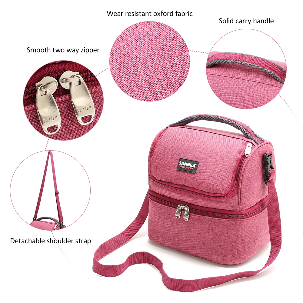 

Lixada 7L Double-Deck Insulated Bag Cooler Lunch Tote Bento Cooler Outdoor Camping BBQ Picnic Cooler Tote Bag