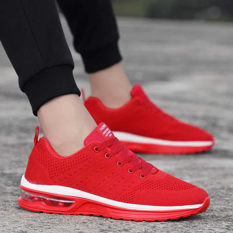

2019 spring men sneakers flyknit breathable casual shoes men shock absorber shoes big size 35 -47 Unisex shoes