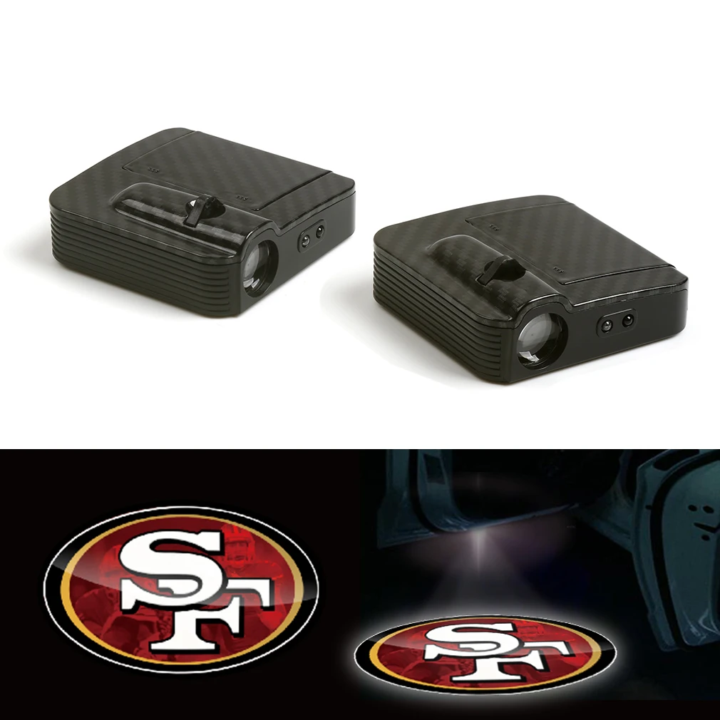صالح ل سان فرانسيسكو 49ers شعار باب السيارة اللاسلكية LED جهاز عرض ليزر العيون ضوء 12 V