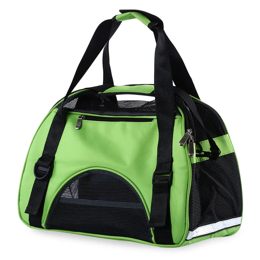 

Pet Dog Cat Outdoor Carrier Travel Tote Bag Breathable Mesh Handbag Dog Cat Carriers Bag Removable Thickened Fleece Travel Bed