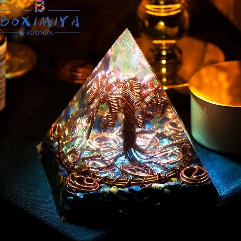 

Orgonita Piramide Spiritual Rich Tree High Frequency Aura Orgonit Life Tree Living Machine Ornaments Orgonite Energy Tower 12cm