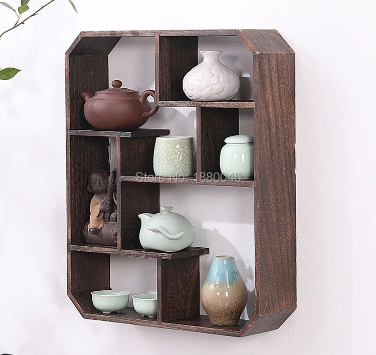 

Free shipping47x39cm Burnt Paulownia Wood teapot shelf wood rack Trays Tea Saucer Chinese teacup collection Crafts display tray