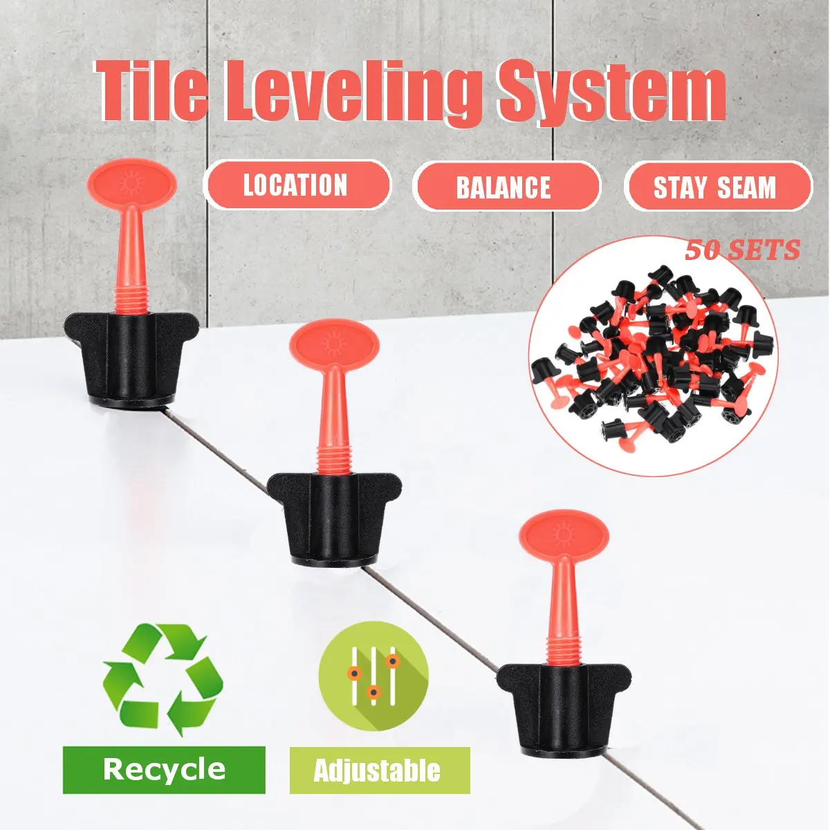 50x Floor Ceramic Leveler Tools T lock Leveling System Kits For Tiles Reusable 50x Floor Ceramic Leveler Tools T lock Leveling System Kits For Tiles Reusable