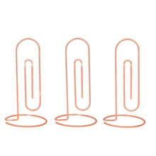 PPYY NEW-3 Packs Office Memo Holder Stand Table Place Cards Holders Menu Clips, Rose Gold