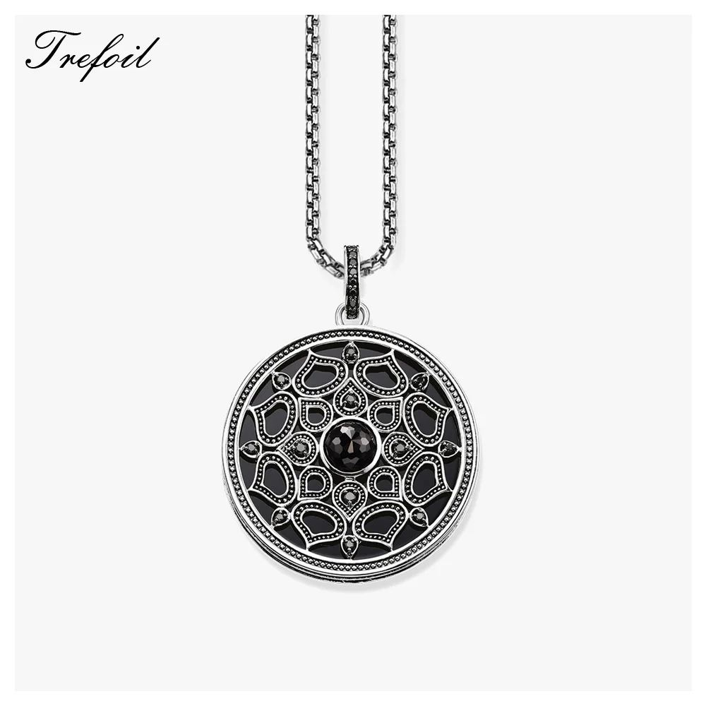 Link Chain Necklace Black Lotus Fashion 925 Sterling Silver Boho Jewelry European Trendy Gift For Men Women Boy Girls 2018 New | Украшения
