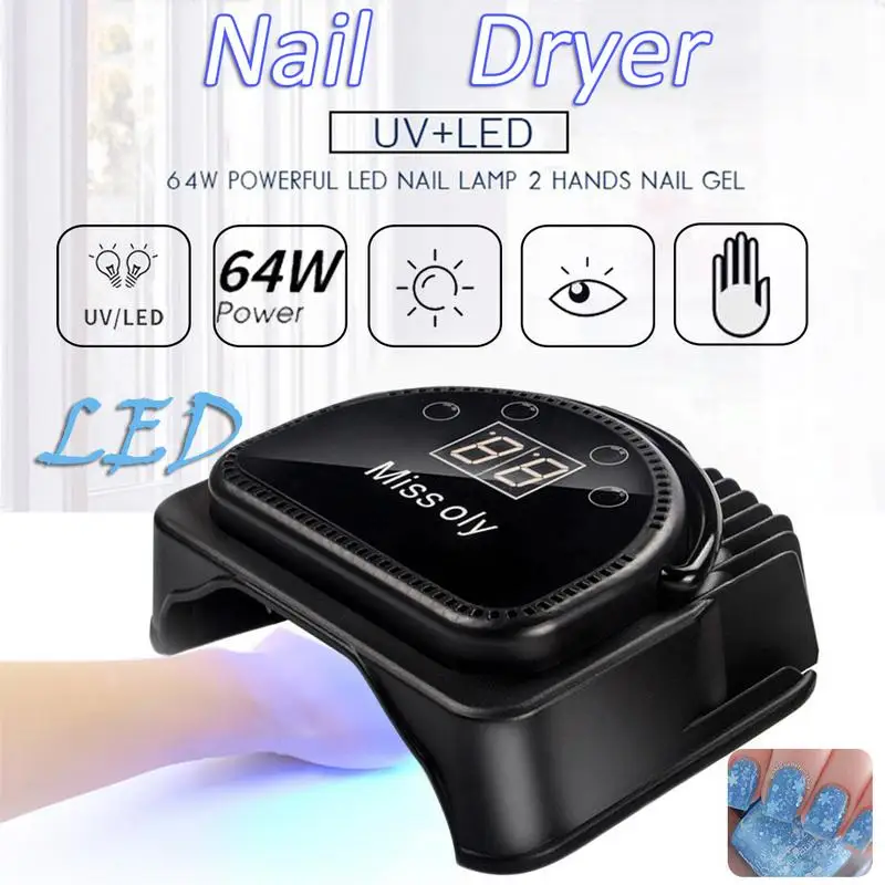 

Professional 64W High Power LED Nail UV Lamp With LCD And Touch Sensor Salon Equipment Nail Dryer US/EU