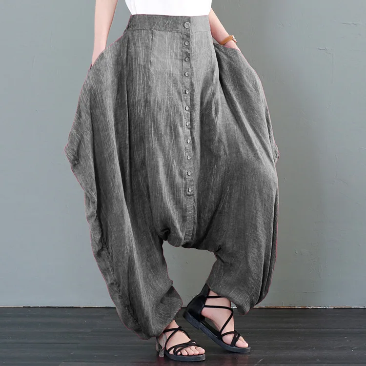 Haren Personnalité Pantalons Lâche Grande Hallen Taille D'été Gray bleu Décontractés Décontracté rouge Femmes D440 Vent 2019 Et Nouvelles Pantalon Pull Green Printemps qwOaB