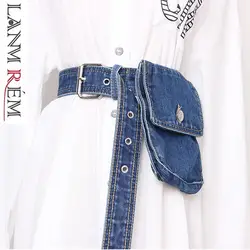 LANMREM Лето 2019 г. Новые модные джинсовые съемные карманы Халаза ремень для женщин Одежда для всех интимные аксессуары YH485