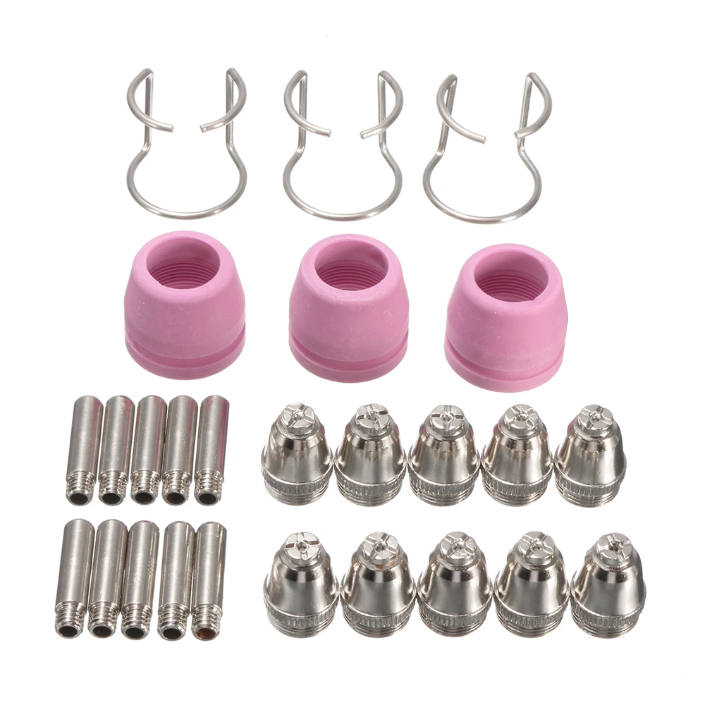 26pcs PL60 Electrode Plasma Cutter Consumables Kit Cutting Torch Tip Nozzle For SG-55 AG-60 WSD-60P Arc Plasma Torch Accessories 26pcs PL60 Electrode Plasma Cutter Consumables Kit Cutting Torch Tip Nozzle For SG-55 AG-60 WSD-60P Arc Plasma Torch Accessories