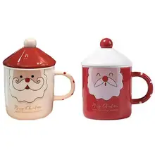 Креативная Рождественская чашка мультяшная Кружка Рождественский подарок милая кофейная чашка керамическая чашка с ложкой Настольный орнамент