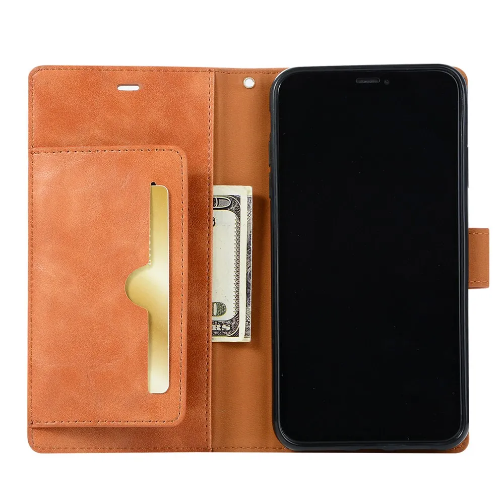 

KISSCASE Leather Wallet Phone Case for iPhone X XR XS MAX Luxury Flip Card Slot Case for iPhone X 6 6s 7 8 Plus 5 5S SE Cover
