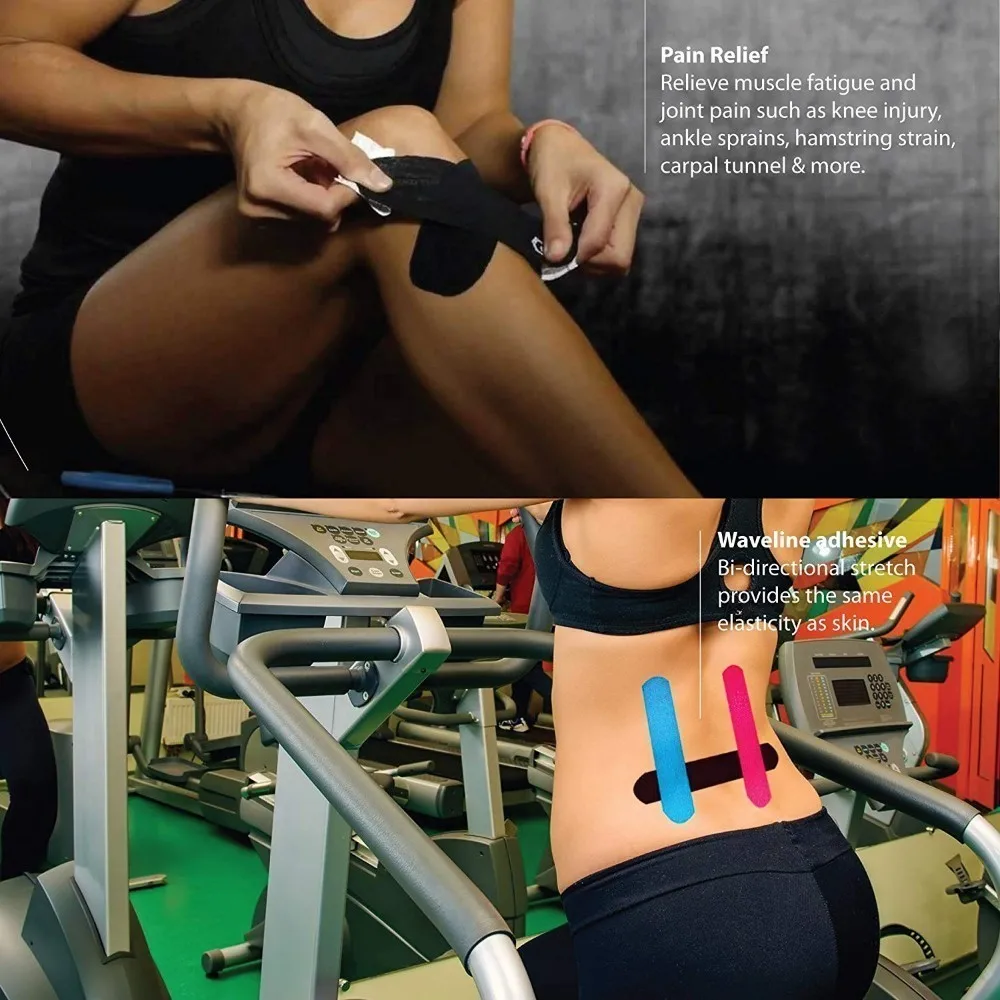 5cm*5m Pre Cut Kinesiology Muscle Tape Elastic Roll Kneepads Adhesive Bandage Protective Gear Sports Safety Knee Pad