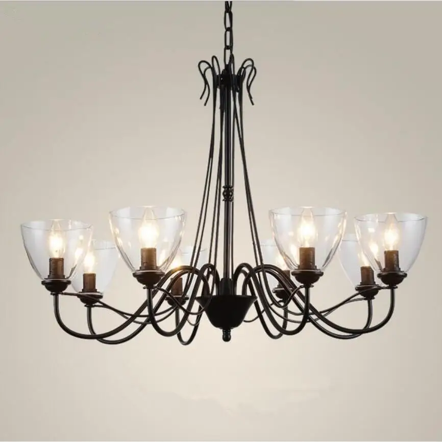 

Modern European Style Glass Pendant Lights Led Lamps Iron Living Room Pendant Lamps E14 Led Lustre Lighting Pendant Lamp Z15
