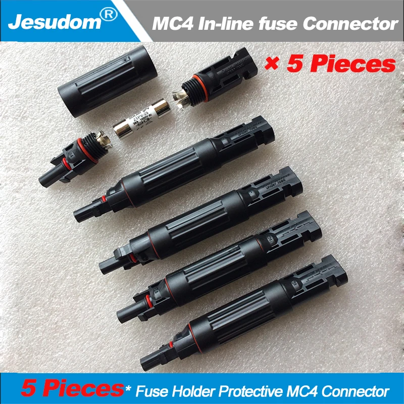

5Pieces 20A/30A Fuse MC4 Connector with Protection 1000 VDC Male to Fem PV Photovoltaic Fuse Holder Protective for PV Connector