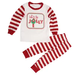Семейный комплект рождественских пижам для мамы, папы и ребенка, одежда для сна, топы + штаны