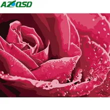 AZQSD масляная краска цветок Краска по номерам роза Краска Холст Картина Реалистичная ручная краска ed Современное украшение дома K058
