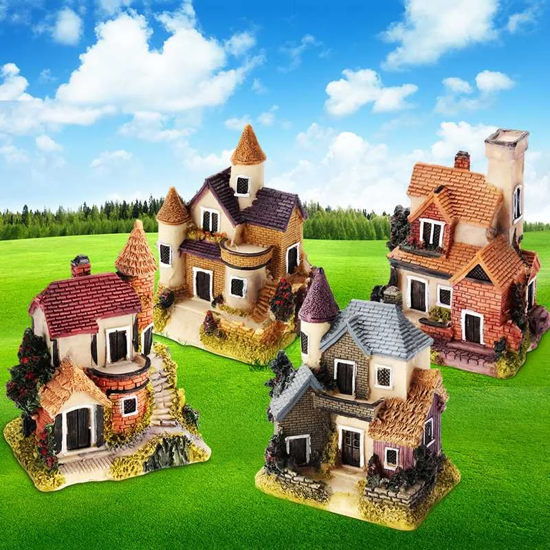 

Cute Fairy Garden Home Miniature House Decoration Mini Craft Micro Landscape Resin Crafts Decoration Accessories Color Random