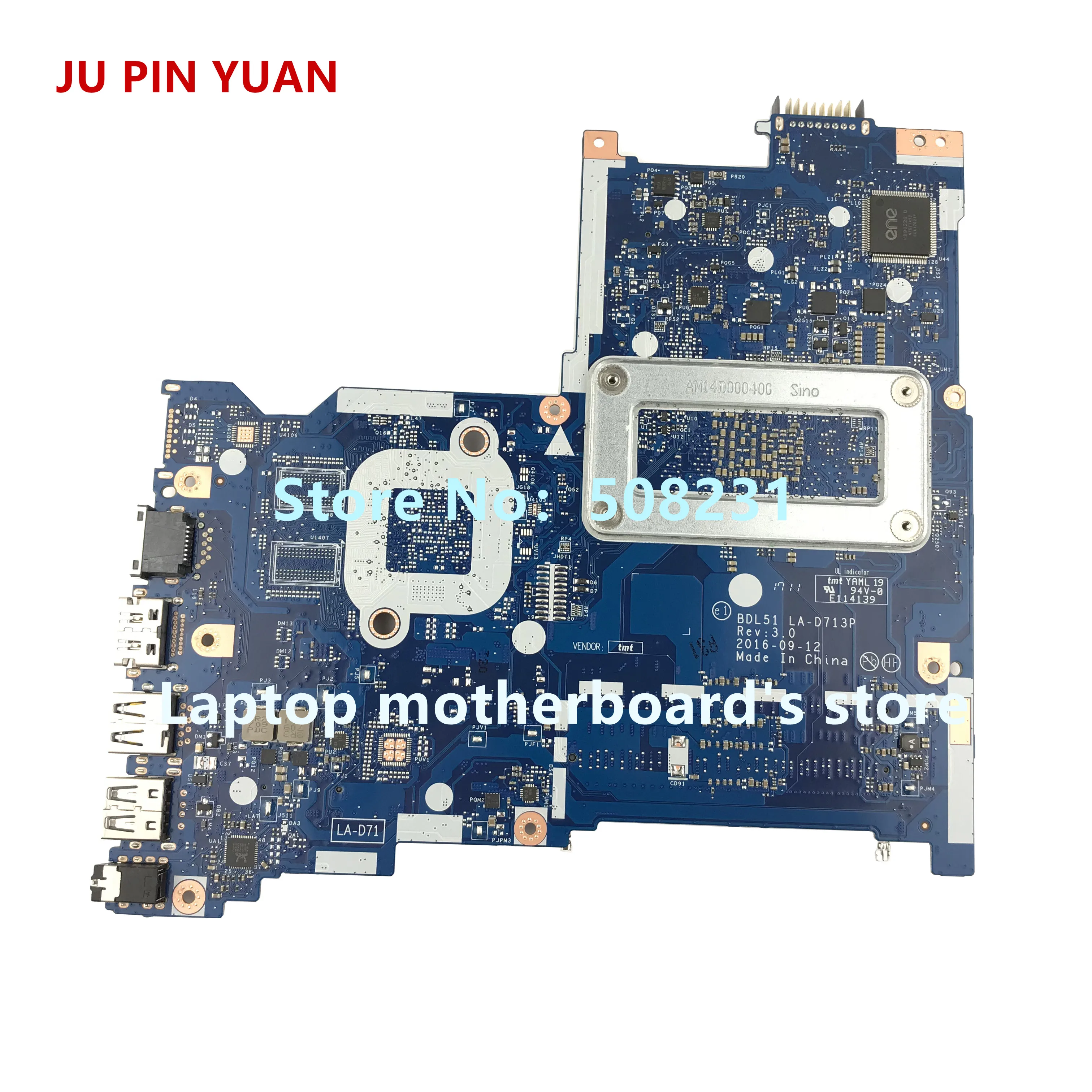 JU PIN YUAN 854958-601 854958-501 854958-001  LA-D713P mainboard for HP 15-BA 15Z-BA laptop motherboard A10-9600P fully Tested