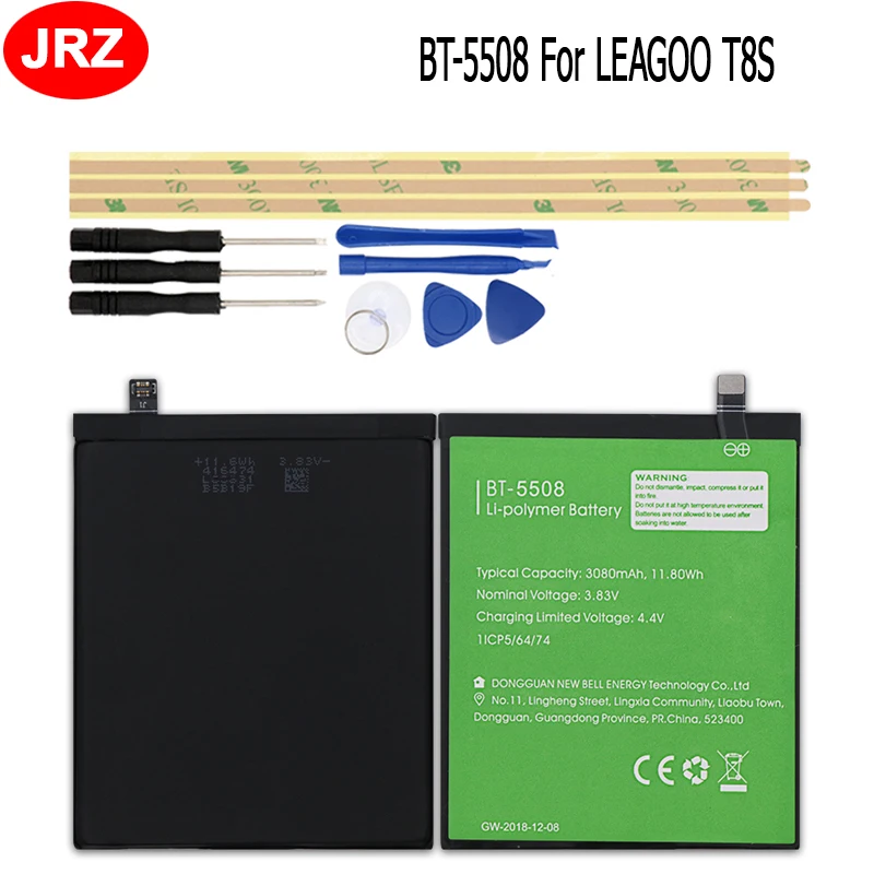

For LEAGOO T8S 3080mAh Battery Large Capacity Mobile Phone Replacement Batteria BT-5508 For LEAGOO T8S with Free Tools
