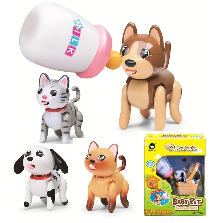 Happy Cow Baby Sucking Pet Cat Dog Tongue Stick Out Drink Milk Bottle Children Puzzle Early Education Children Toys 777-263