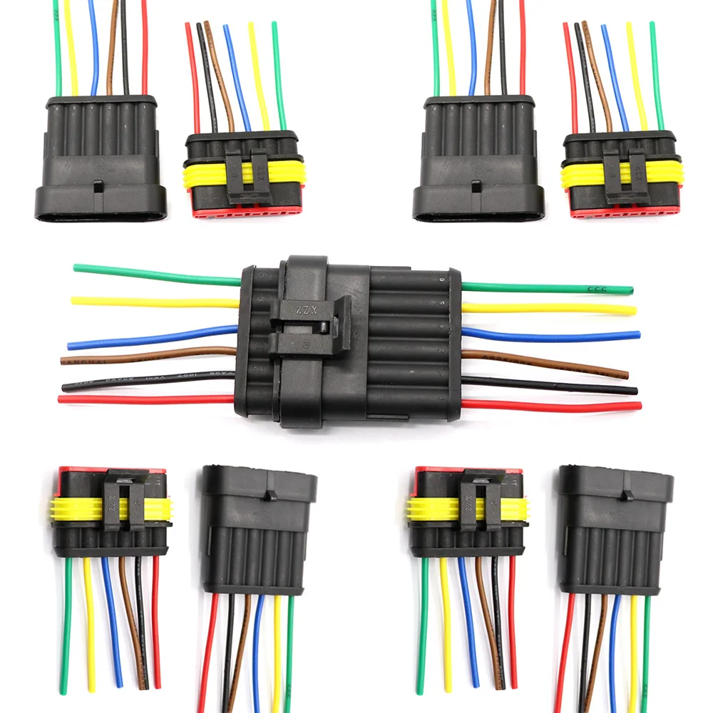 6 Pin 5 Pin 4 Pin Waterproof Electrical Connector Car Auto Plug Socket Kit with Wire AWG Guage